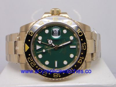 Rolex GMT Master II Gold Green Dial Watch Replica